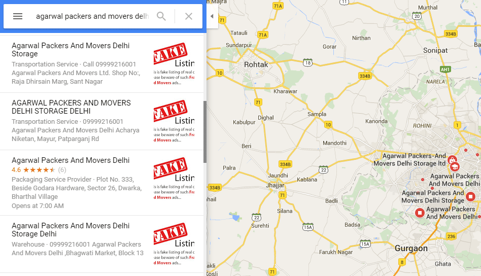 Info false su Google Maps 