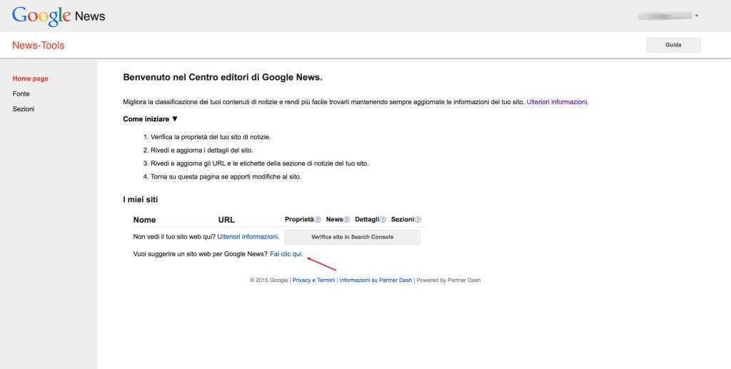 google news schermata registrazione