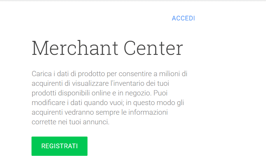 Google Merchant Center account