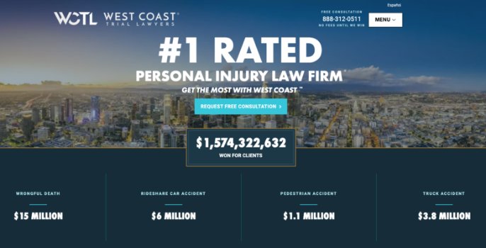 esempio West Coast Trial Lawyers sito studio legale